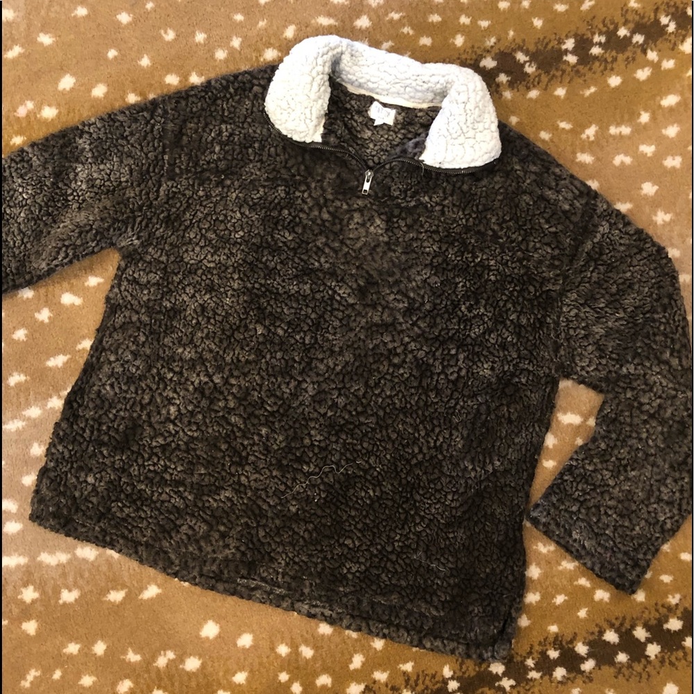 Peach Love Brown Fleece Pullover